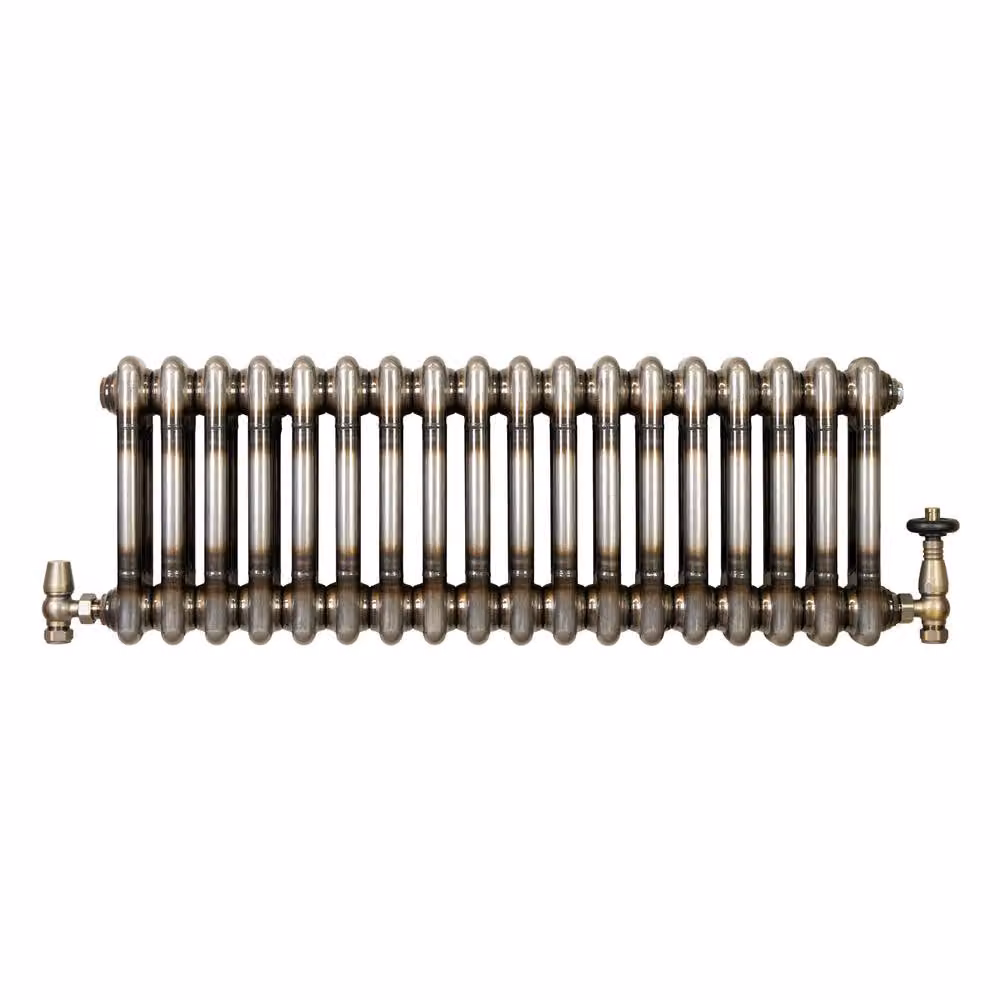 Monstershop Traditional 2 Column Steel Radiator and Valves, Silver, W: 60 cm, H: 83 cm – 2