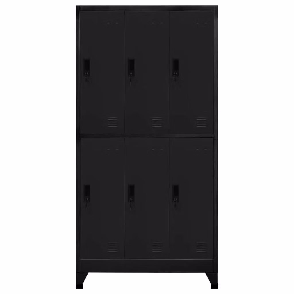 Berkfield Home Black Steel Locker Cabinet with Hanging Rod and Lock, W/D/H: 90 x 45 x 180 cm – 2