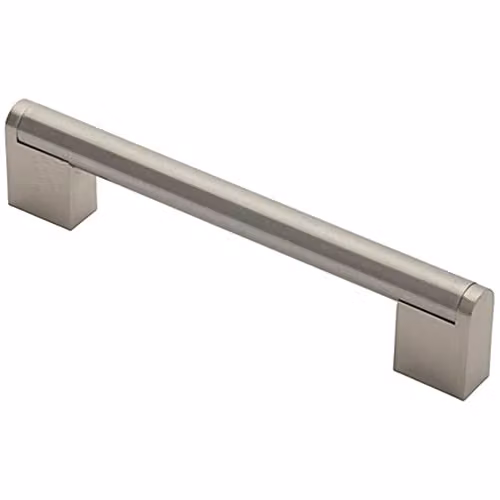 Loops Round Bar Pull Handle in Brushed Silver Stainless Steel, 168 x 14 mm, 128 mm Fixing Centres