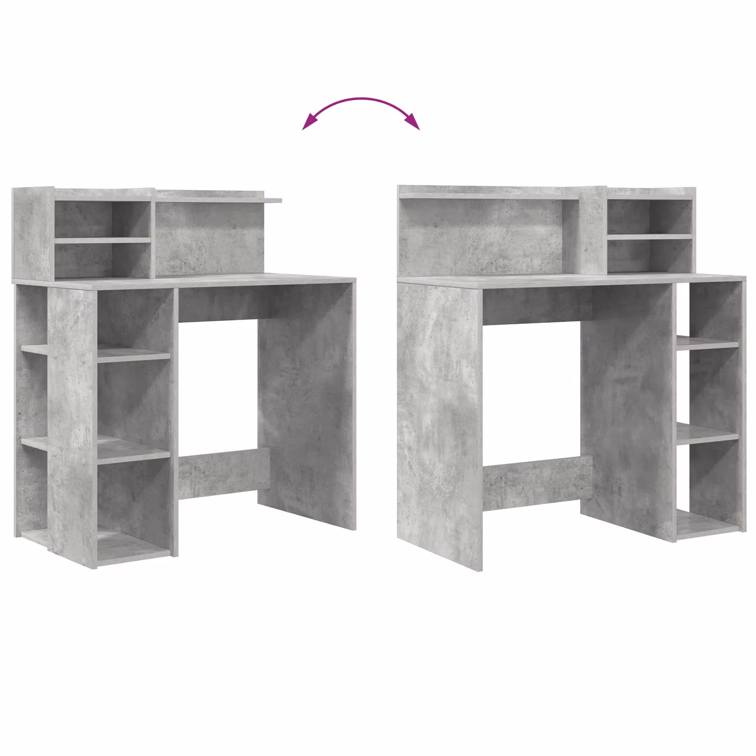 Berkfield Modern Writing Desk with Storage in Concrete Grey, W/D/H: 90 x 48 x 101.5 cm – 5