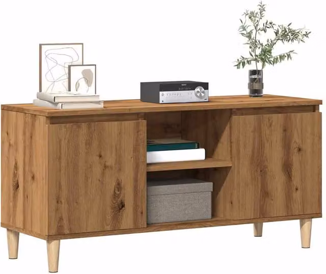 Berkfield Home Artisan Oak TV Cabinet in Brown, W/D/H: 102 x 50 x 50 cm