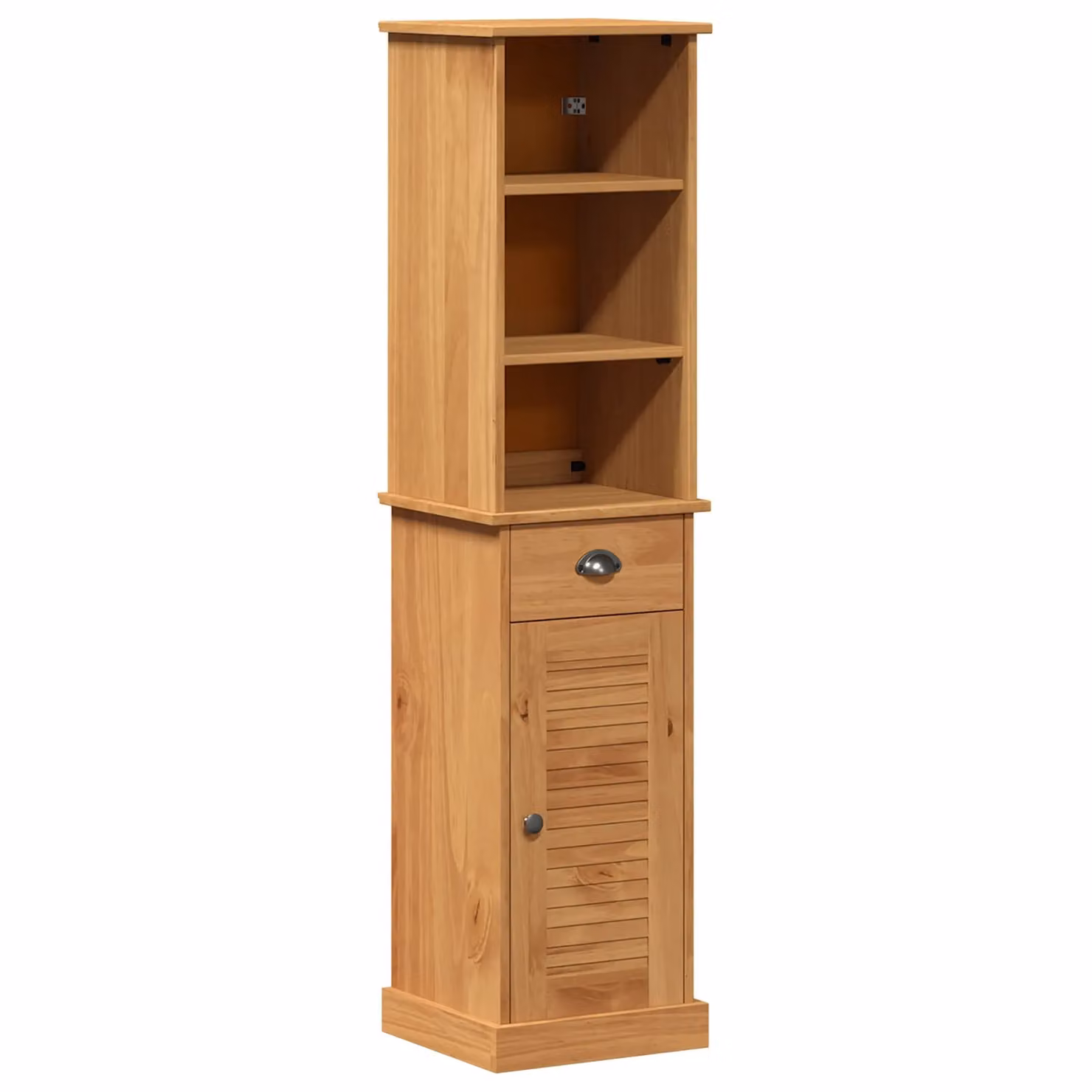 Berkfield Home 2-Piece Rustic Bathroom Furniture Set in Brown and Honey Brown with Drawer, Shelf and Hinged Door – 2
