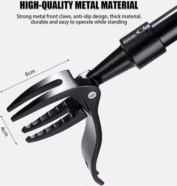 FLAVORA Long Handled Steel Claw Weed Puller Tool in Black – 1