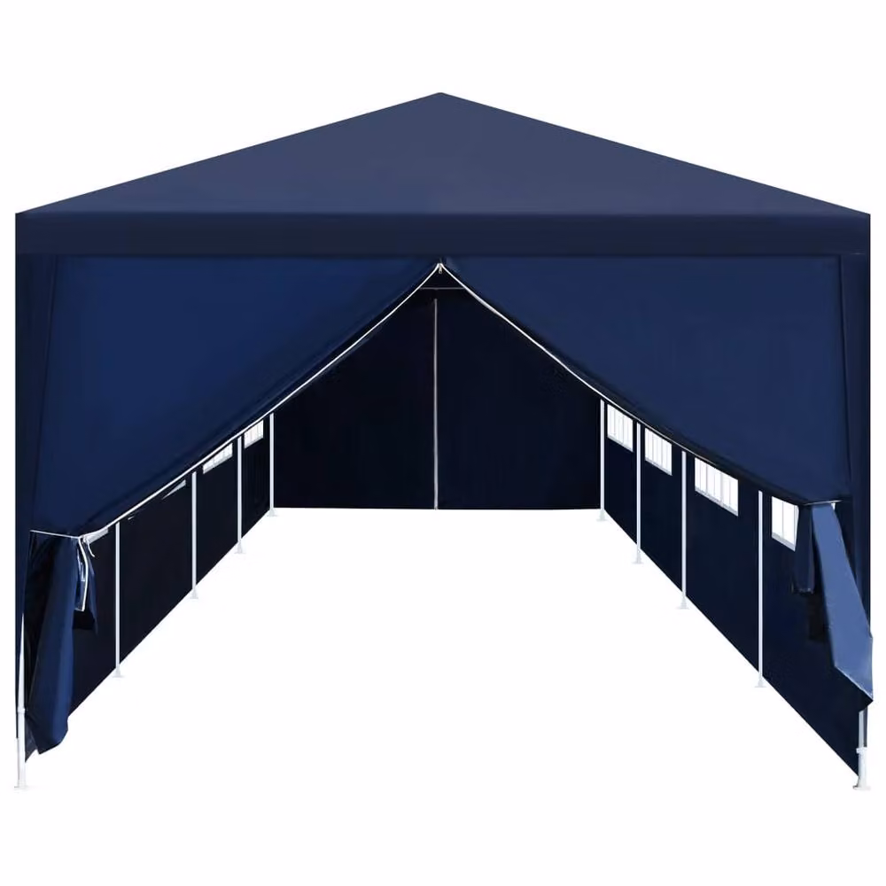 Berkfield Home Garden Blue Steel Marquee with Window W/D/H: 300 x 300 x 1200 cm – 1