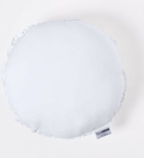Homescapes White Microfibre Round Cushion Pad Insert, Diameter: 50 cm