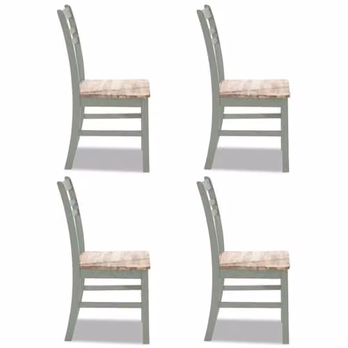 Statement Furniture Florence Country Style Wooden Dining Chairs Set of 4 in Green