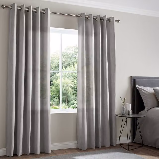 Terrys Eloise Sheer Voile Made to Measure Eyelet Curtain Panel in Grey