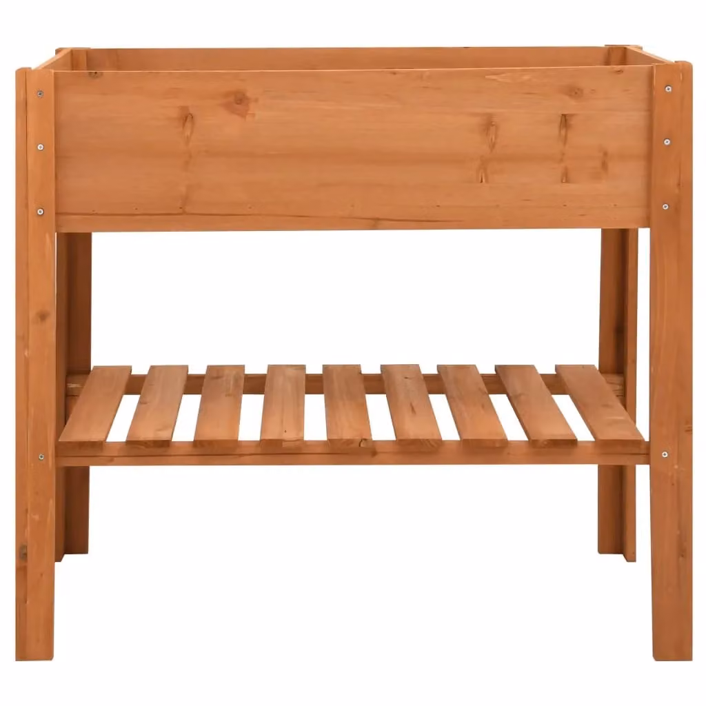Berkfield Home Rustic Firwood Planter in Brown, W/D/H: 88 x 43 x 80 cm – 2