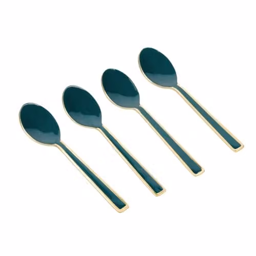 Artesa 4-Piece Green and Gold Coated Stainless Steel Teaspoon Set