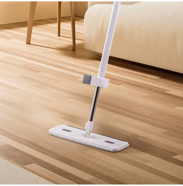 Living and Home 360 Degree Rotating Hands-free Wet and Dry 2-in-1 Flat Mop with Automatic Squeezing Wringer, Grey