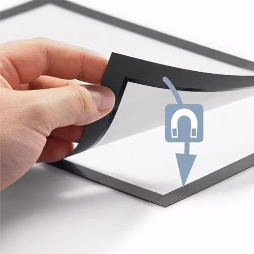 Durable DURAFRAME Self-Adhesive A4 Magnetic Sign Holder, Dark Blue, Pack of 10