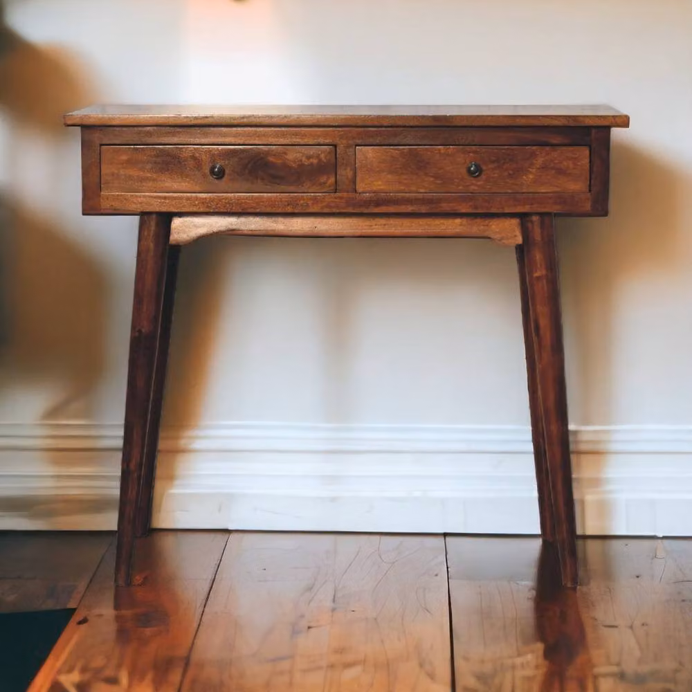 STILVORA Modern Solid Mango Wood Console Table in Brown – 2