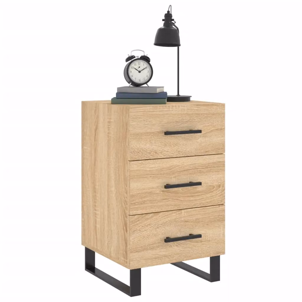Berkfield Home Bedside Cabinet in Sonoma Oak Brown, W/D/H: 40 x 40 x 66 cm – 2