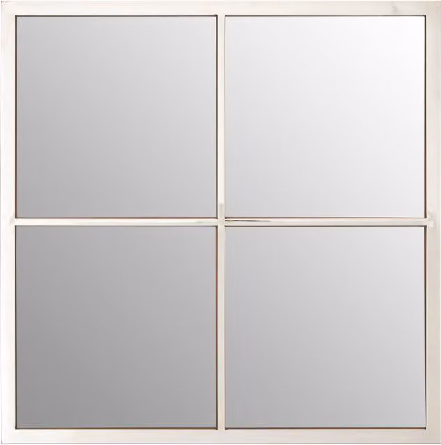 Interiors by Premier Marseille Modern Geometric Square Wall Mirror in Gold and Silver Finish
