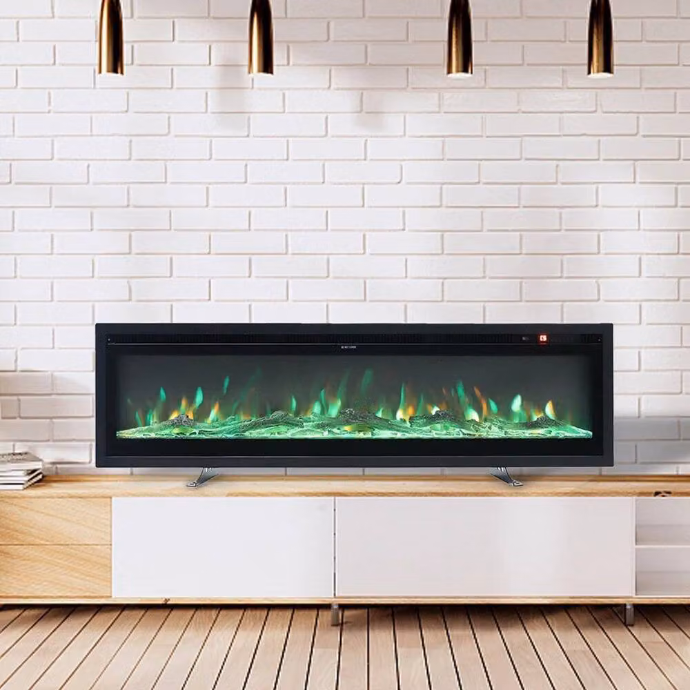 FORGEVIO 70 Inch Wall Mounted LED Fireplace with 9 Colour Options in Black – 4