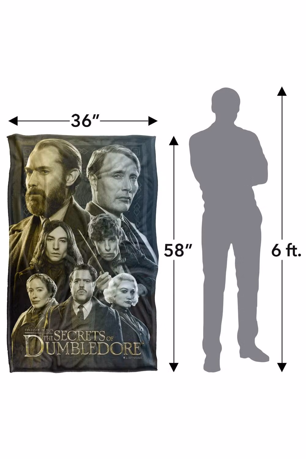 LOGOVISION Fantastic Beasts The Secrets Of Dumbledore Character Portraits Super Soft Silky Touch Fleece Throw Blanket, Multicolour, W: 91 cm, D: 147 cm – 7