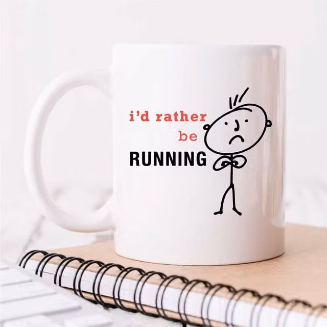 60 Second Makeover I'd Rather Be Running Ceramic Mug in White