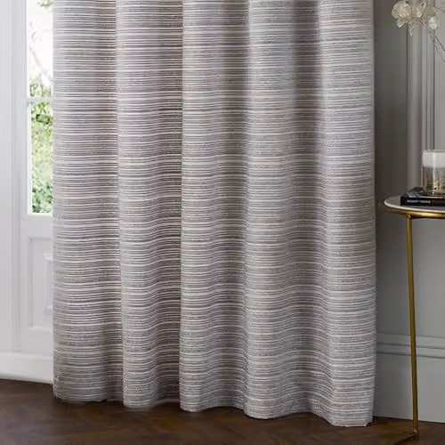 Paoletti Jupiter Silver Chenille Jacquard Blackout Eyelet Curtains, W: 168 cm, H: 137 cm – 3