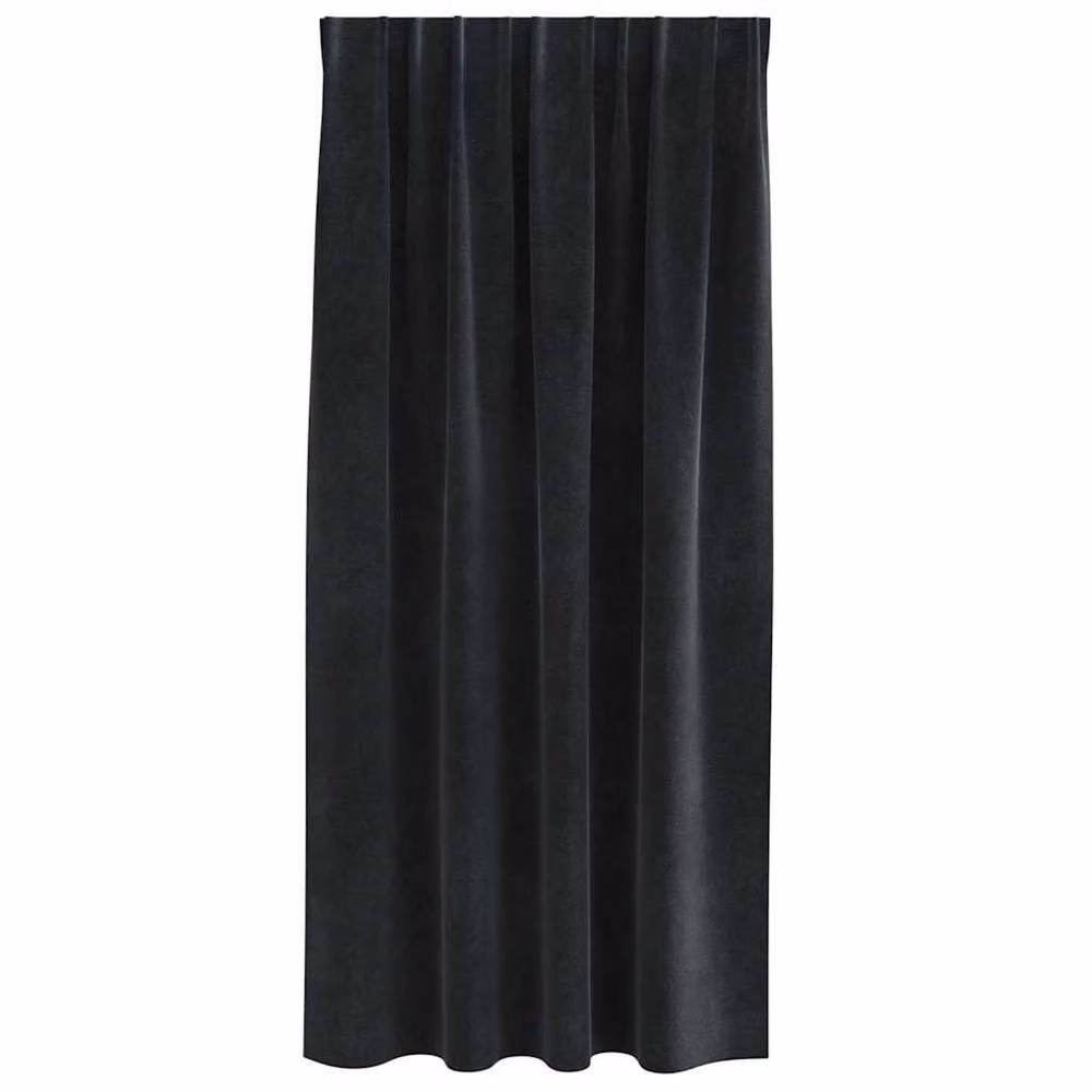 Berkfield Home Modern Black Velvet Blackout Curtains with Top Tape, 2 Pack, Black, H 175 x W 140 cm – 4