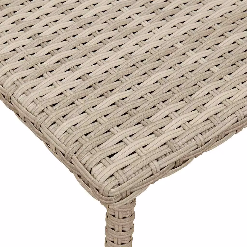 Berkfield Home Rectangular Garden Coffee Table in Light Grey Poly Rattan, W/D/H: 80 x 40 x 37 cm – 3