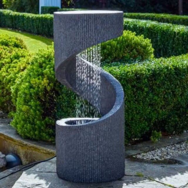 Tranquility Twisting Showers Contemporary Grey Water Column Water Feature