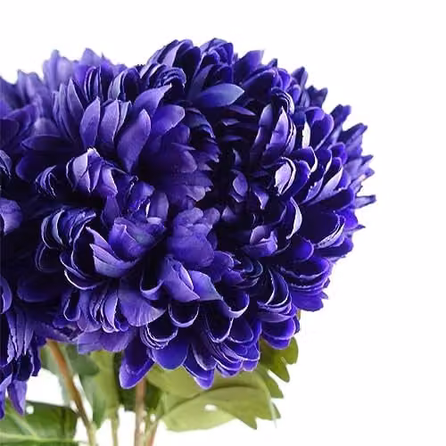 Leaf Design Purple Chrysanthemum Artificial Textile Flowers, Pack of 6, Height: 75 cm – 4
