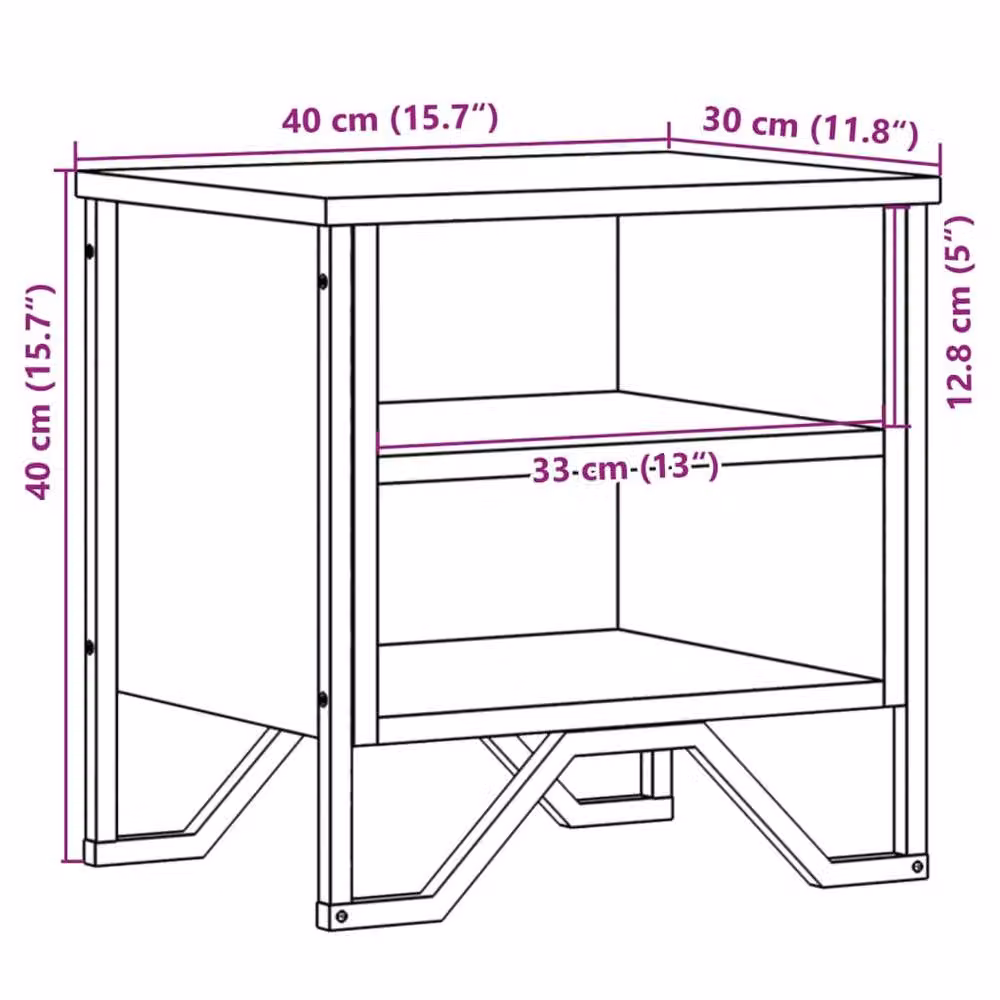 Berkfield Home Decorative Bedside Cabinet Set in Black, 2 Pieces, W/D/H: 40 x 30 x 40 cm – 8