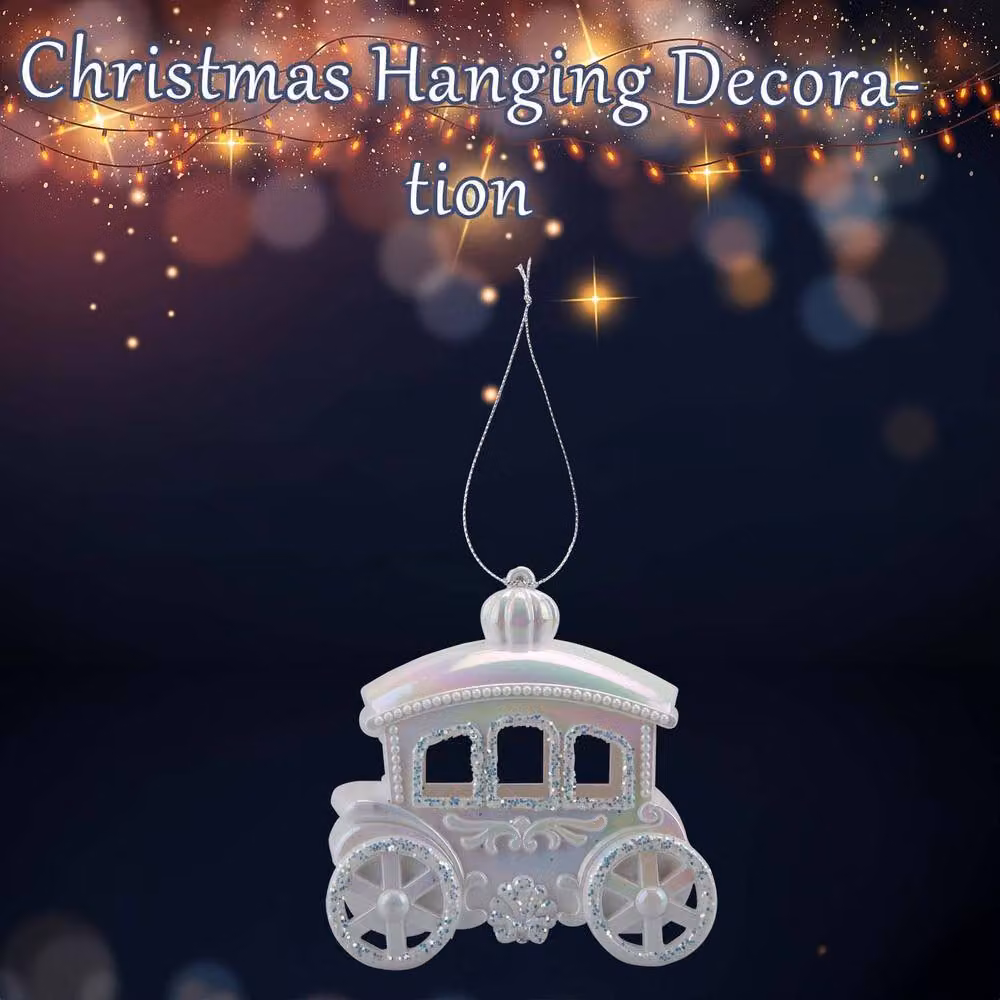 VFM e-Store Christmas Carriage Hanging Decoration in Silver and White – 2