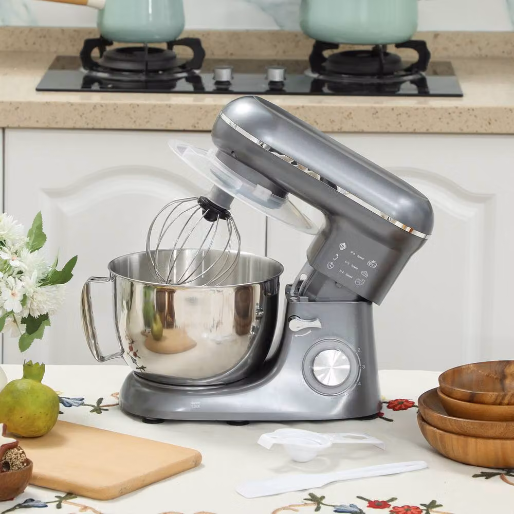 STILVORA Kitchen Stand Mixer with 4.5L Capacity and 6 Speeds in Silver and Dark Grey – 2
