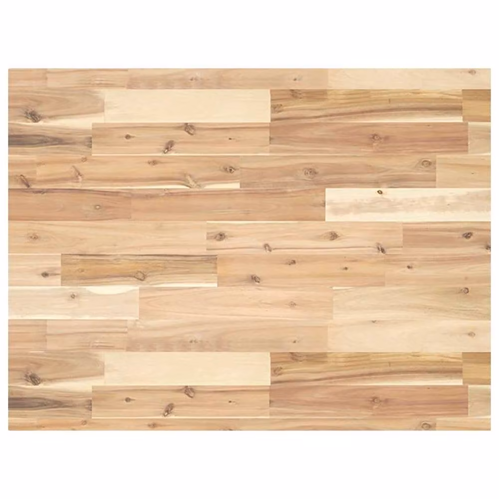 Berkfield Home Untreated Solid Wood Acacia Desk Top in Brown, W: 80 cm, D: 60 cm, H: 4 cm – 2