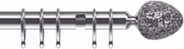 New Edge Blinds Silver Curtain Pole Set, Width: 50 cm