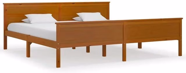 Berkfield Home Rustic Solid Wood Pine Bed Frame, Brown, 200 x 200 cm
