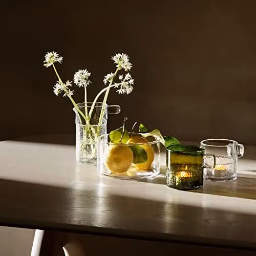 LSA Glass Tealight Holder with Handle, Transparent, Height: 9 cm – 5
