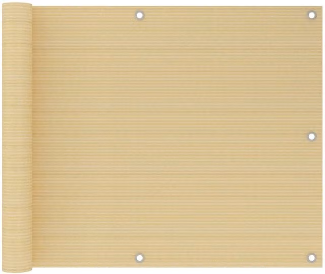 Berkfield Home Beige HDPE Balcony Screen W: 75 cm, L: 500 cm