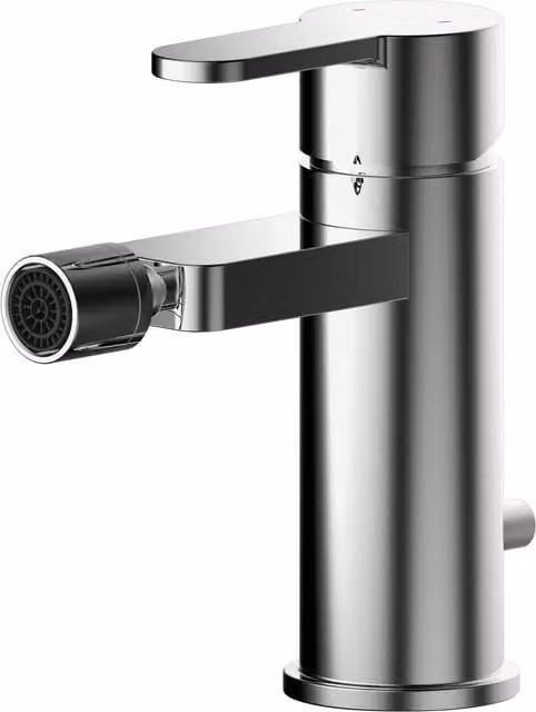 Balterley Pride Contemporary Round Mono Bidet Mixer Tap with Pop Up Waste in Chrome Silver – 1