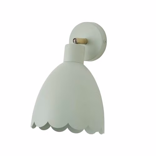 ValueLights Millie Pair of Sage Green Scallop Adjustable Wall Lights with Bulbs – 2