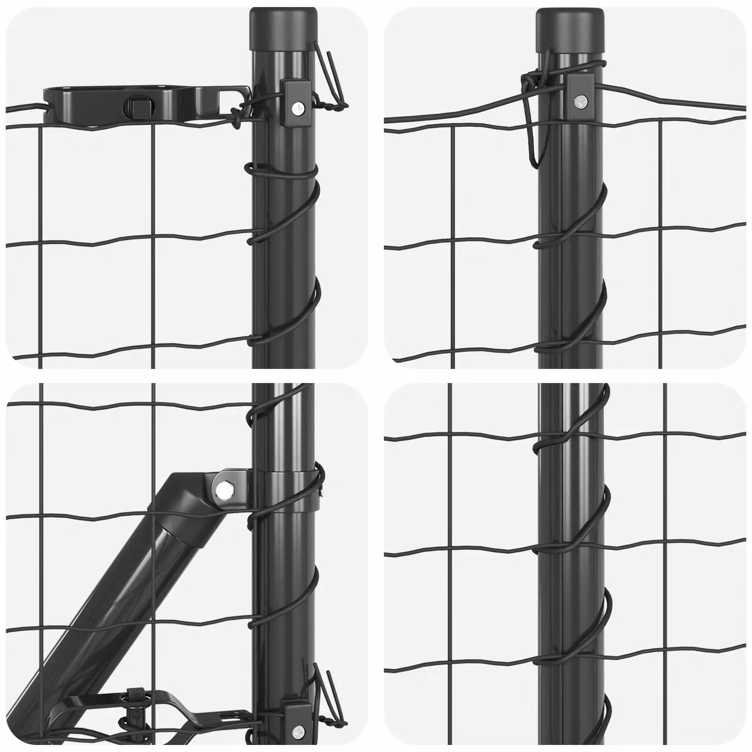 Berkfield Home Euro Fence with 7 Flanged Posts, Galvanised Steel, Silver, W: 10 m, H: 1 m – 6