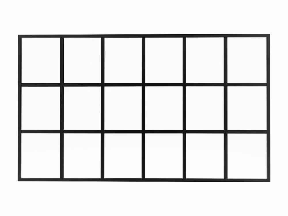 Vente-unique Orangery-Style Powder-Coated Glass Partition in Black, W: 180 cm, H: 105 cm – 2