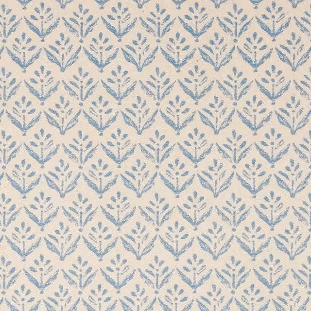 Ashley Wilde Escorca Blue Floral Linen and Cotton Fabric