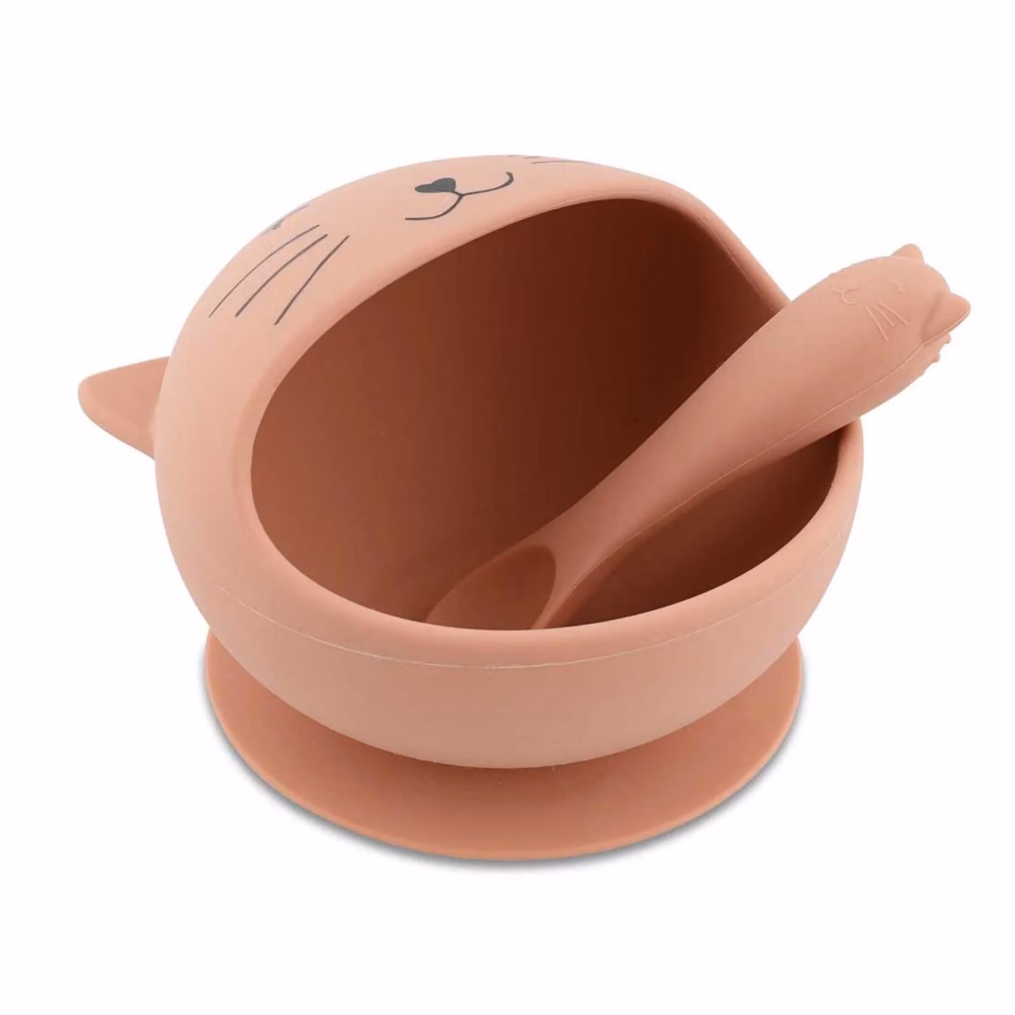 Trixie First Baby Meal Set Mrs. Cat in Pink Silicone – 3