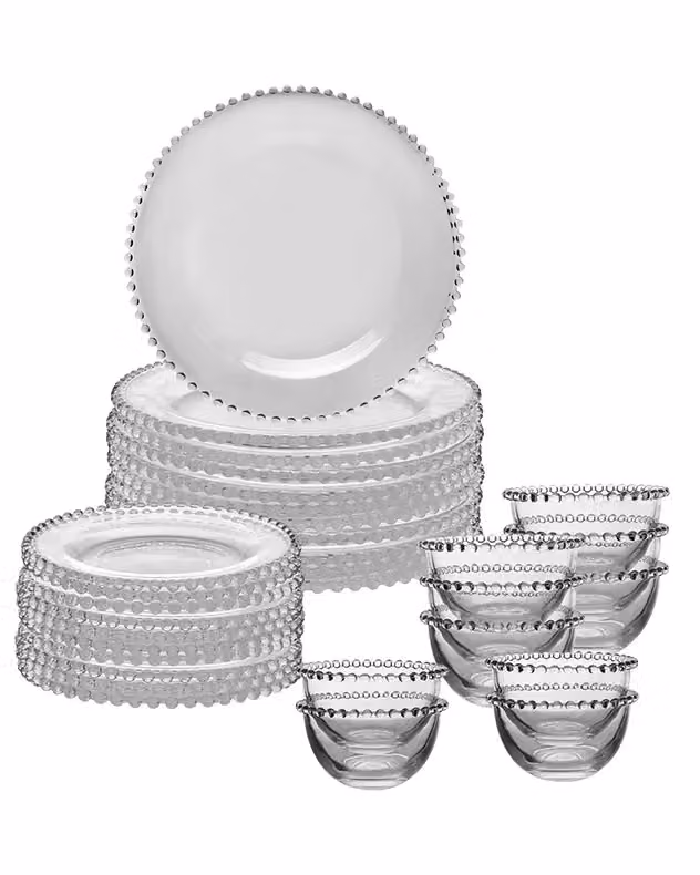 Dibor Bella Perle 30 Piece Glassware Dinner Set in Clear – 2