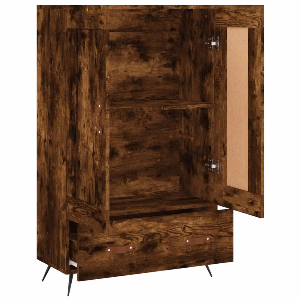 Berkfield Home Smoked Oak Highboard in Brown, W/D/H: 69.5 x 31 x 115 cm – 4
