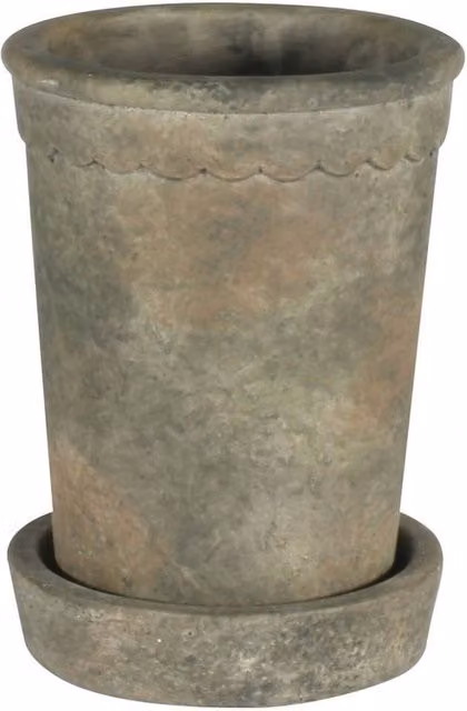 Kingsbury Gifts Rustic Grey Concrete Paysanne Plant Pot, Round Tabletop Planter, Diameter: 8 cm