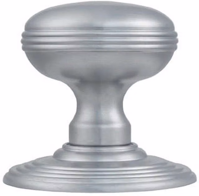 Loops Pair of Textured Mortice Door Knobs with Concealed Rose in Satin Chrome, 70mm Diameter