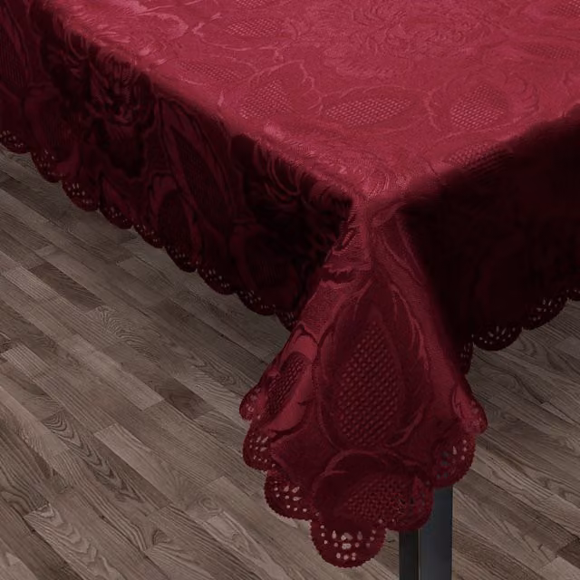 Intimates Red Floral Rose Damask Polyester Placemat