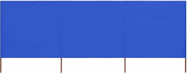 Berkfield Home 3-Panel Fabric Wind Screen in Azure Blue, W: 400 cm, H: 120 cm