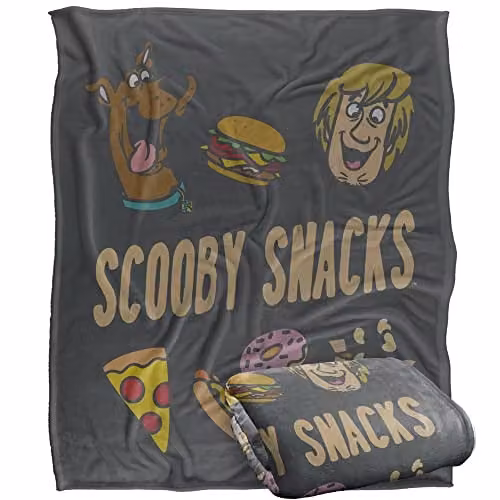 LOGOVISION Scooby Doo Throw Blanket, Multicolour and White, W/D/H: 152 x 127 cm