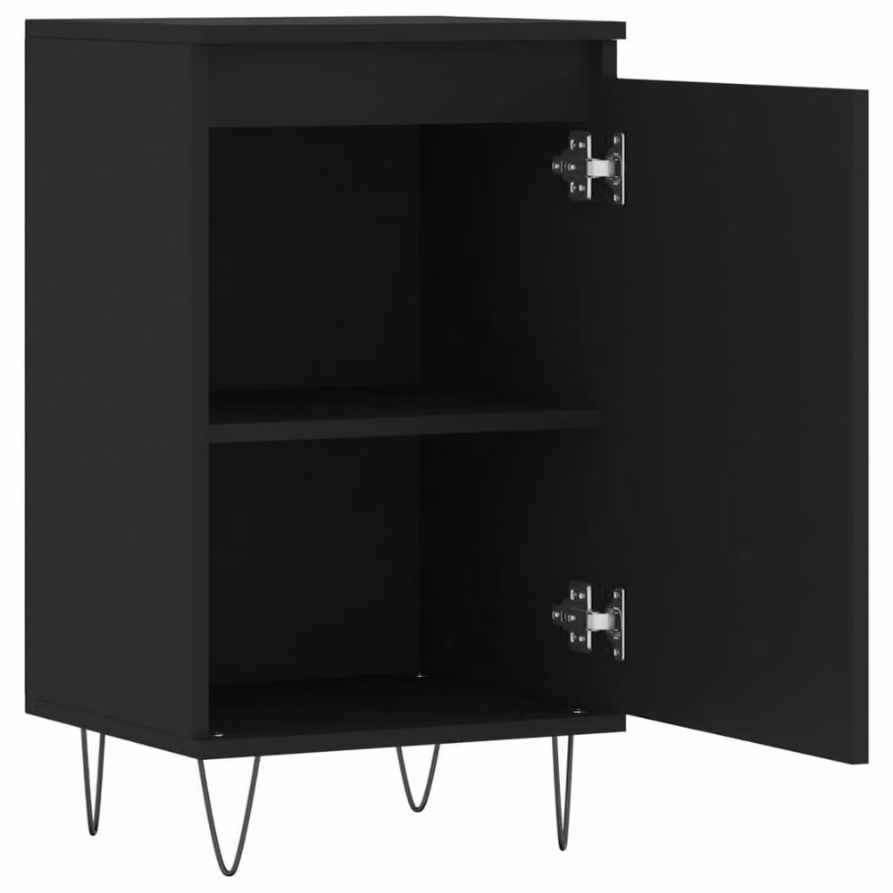 Berkfield Home Set of 2 Modern Black Sideboards in Engineered Wood, W/D/H: 40 x 35 x 70 cm – 6