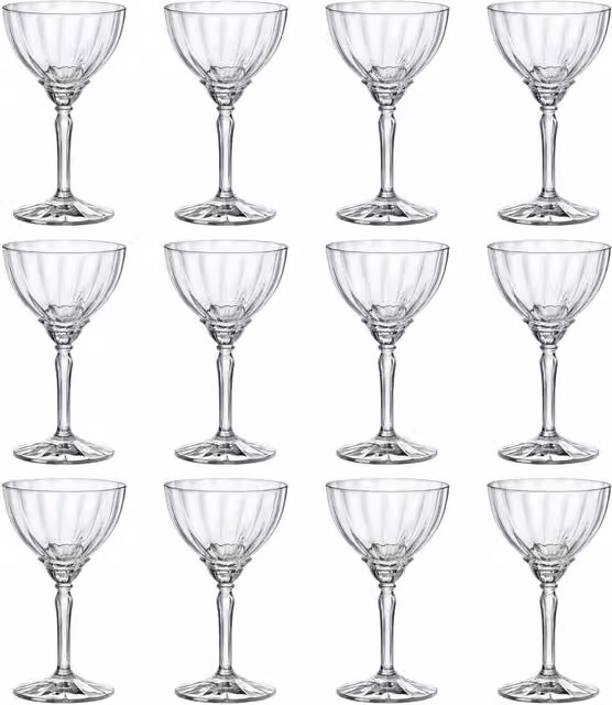 Bormioli Rocco Florian Cocktail Glasses, Clear, 240ml, Set of 12