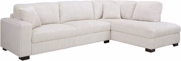 TGC Tracey Beige Cord Fabric Right Hand Corner Sofa